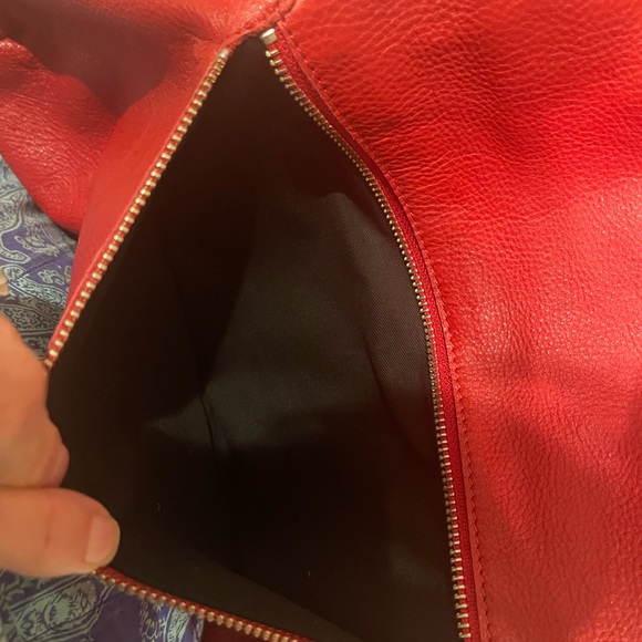 Foley+Corinna Mid City Red Leather fold over tote. - Picture 12 of 14
